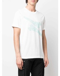 weißes bedrucktes T-Shirt mit einem Rundhalsausschnitt von Stone Island Shadow Project