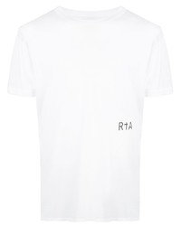 weißes bedrucktes T-Shirt mit einem Rundhalsausschnitt von RtA