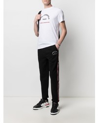 weißes bedrucktes T-Shirt mit einem Rundhalsausschnitt von Karl Lagerfeld