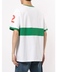 weißes bedrucktes T-Shirt mit einem Rundhalsausschnitt von ROWING BLAZERS
