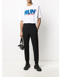 weißes bedrucktes T-Shirt mit einem Rundhalsausschnitt von DSQUARED2