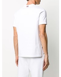 weißes bedrucktes T-Shirt mit einem Rundhalsausschnitt von Thom Browne