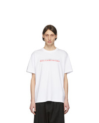 weißes bedrucktes T-Shirt mit einem Rundhalsausschnitt von Sacai