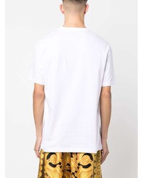 weißes bedrucktes T-Shirt mit einem Rundhalsausschnitt von Versace