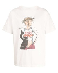 weißes bedrucktes T-Shirt mit einem Rundhalsausschnitt von SAINT MXXXXXX