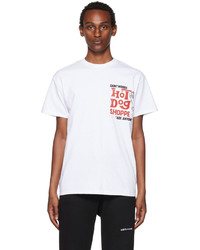 weißes bedrucktes T-Shirt mit einem Rundhalsausschnitt von Saintwoods