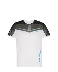 weißes bedrucktes T-Shirt mit einem Rundhalsausschnitt von Salomon S/Lab