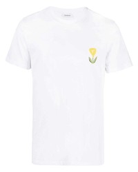 weißes bedrucktes T-Shirt mit einem Rundhalsausschnitt von Sandro