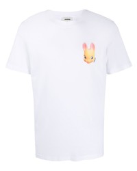 weißes bedrucktes T-Shirt mit einem Rundhalsausschnitt von Sandro