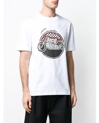 weißes bedrucktes T-Shirt mit einem Rundhalsausschnitt von McQ Alexander McQueen