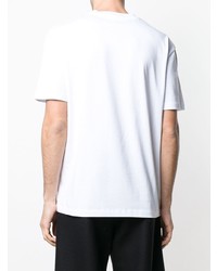 weißes bedrucktes T-Shirt mit einem Rundhalsausschnitt von McQ Alexander McQueen