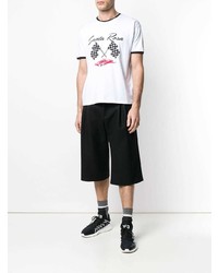 weißes bedrucktes T-Shirt mit einem Rundhalsausschnitt von McQ Alexander McQueen