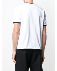 weißes bedrucktes T-Shirt mit einem Rundhalsausschnitt von McQ Alexander McQueen