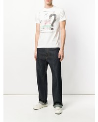 weißes bedrucktes T-Shirt mit einem Rundhalsausschnitt von Vivienne Westwood