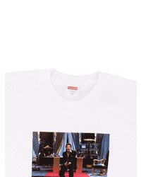 weißes bedrucktes T-Shirt mit einem Rundhalsausschnitt von Supreme