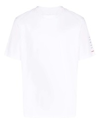 weißes bedrucktes T-Shirt mit einem Rundhalsausschnitt von Sease