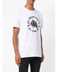 weißes bedrucktes T-Shirt mit einem Rundhalsausschnitt von Karl Lagerfeld