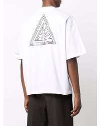 weißes bedrucktes T-Shirt mit einem Rundhalsausschnitt von Lanvin