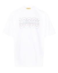 weißes bedrucktes T-Shirt mit einem Rundhalsausschnitt von Seven By Seven