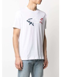 weißes bedrucktes T-Shirt mit einem Rundhalsausschnitt von Paul & Shark