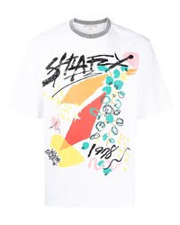 weißes bedrucktes T-Shirt mit einem Rundhalsausschnitt von SHIATZY CHEN
