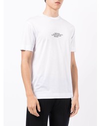 weißes bedrucktes T-Shirt mit einem Rundhalsausschnitt von Emporio Armani