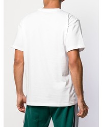 weißes bedrucktes T-Shirt mit einem Rundhalsausschnitt von adidas