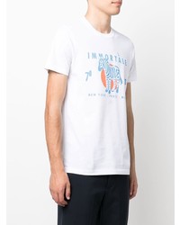 weißes bedrucktes T-Shirt mit einem Rundhalsausschnitt von PS Paul Smith