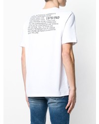 weißes bedrucktes T-Shirt mit einem Rundhalsausschnitt von Diesel