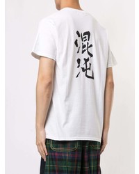 weißes bedrucktes T-Shirt mit einem Rundhalsausschnitt von Kidill