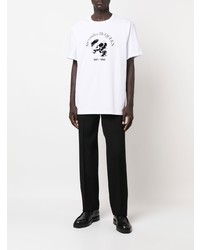 weißes bedrucktes T-Shirt mit einem Rundhalsausschnitt von Alexander McQueen