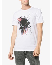 weißes bedrucktes T-Shirt mit einem Rundhalsausschnitt von Alexander McQueen