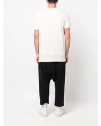 weißes bedrucktes T-Shirt mit einem Rundhalsausschnitt von Rick Owens DRKSHDW