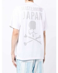 weißes bedrucktes T-Shirt mit einem Rundhalsausschnitt von Mastermind Japan