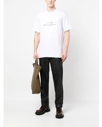 weißes bedrucktes T-Shirt mit einem Rundhalsausschnitt von MSGM