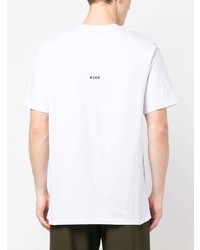 weißes bedrucktes T-Shirt mit einem Rundhalsausschnitt von MSGM