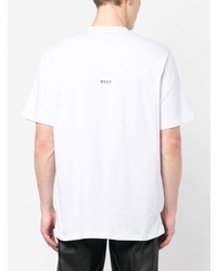 weißes bedrucktes T-Shirt mit einem Rundhalsausschnitt von MSGM