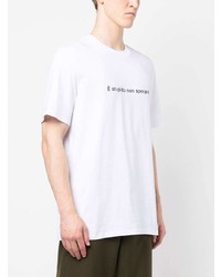 weißes bedrucktes T-Shirt mit einem Rundhalsausschnitt von MSGM