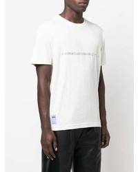 weißes bedrucktes T-Shirt mit einem Rundhalsausschnitt von McQ