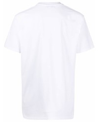 weißes bedrucktes T-Shirt mit einem Rundhalsausschnitt von Maison Labiche