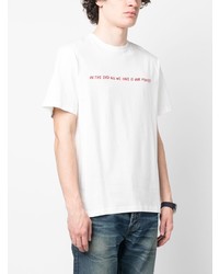 weißes bedrucktes T-Shirt mit einem Rundhalsausschnitt von Throwback.