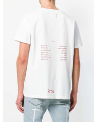 weißes bedrucktes T-Shirt mit einem Rundhalsausschnitt von RtA