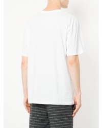 weißes bedrucktes T-Shirt mit einem Rundhalsausschnitt von MSGM