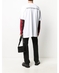 weißes bedrucktes T-Shirt mit einem Rundhalsausschnitt von Vetements