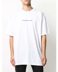 weißes bedrucktes T-Shirt mit einem Rundhalsausschnitt von Vetements