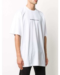 weißes bedrucktes T-Shirt mit einem Rundhalsausschnitt von Vetements