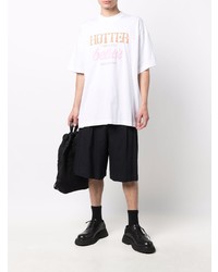 weißes bedrucktes T-Shirt mit einem Rundhalsausschnitt von Vetements