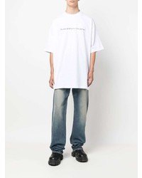 weißes bedrucktes T-Shirt mit einem Rundhalsausschnitt von Vetements