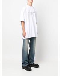 weißes bedrucktes T-Shirt mit einem Rundhalsausschnitt von Vetements