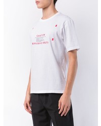 weißes bedrucktes T-Shirt mit einem Rundhalsausschnitt von Undercover